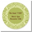 Sage Green - Round Personalized Bridal Shower Sticker Labels thumbnail