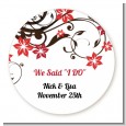 Floral Blossom - Round Personalized Bridal Shower Sticker Labels thumbnail