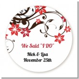 Floral Blossom - Round Personalized Bridal Shower Sticker Labels