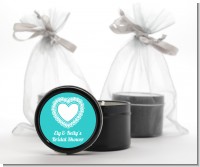 Lace of Hearts - Bridal Shower Black Candle Tin Favors