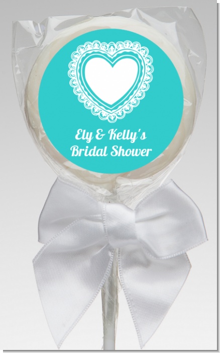 Lace of Hearts - Personalized Bridal Shower Lollipop Favors