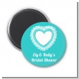 Lace of Hearts - Personalized Bridal Shower Magnet Favors thumbnail