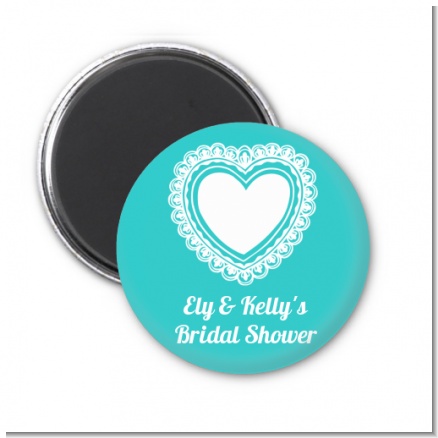 Lace of Hearts - Personalized Bridal Shower Magnet Favors