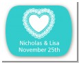 Lace of Hearts - Personalized Bridal Shower Rounded Corner Stickers thumbnail