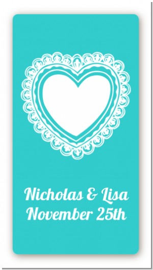 Lace of Hearts - Custom Rectangle Bridal Shower Sticker/Labels