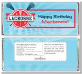 Lacrosse - Personalized Birthday Party Candy Bar Wrappers