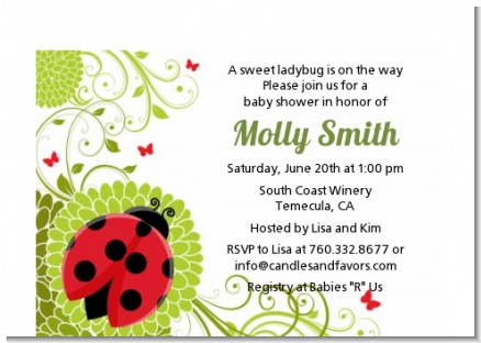 Ladybug - Baby Shower Petite Invitations