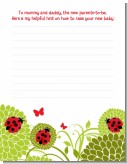 Ladybug - Baby Shower Notes of Advice