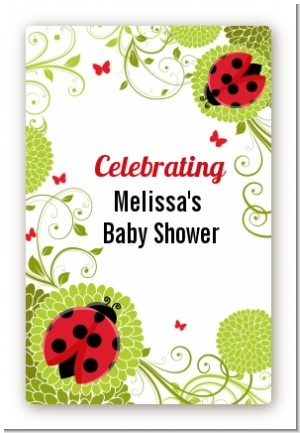 Ladybug - Custom Large Rectangle Baby Shower Sticker/Labels