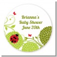 Ladybug - Round Personalized Baby Shower Sticker Labels thumbnail