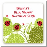 Ladybug - Square Personalized Baby Shower Sticker Labels