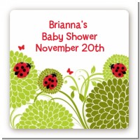 Ladybug - Square Personalized Baby Shower Sticker Labels