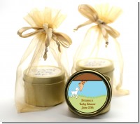 Lamb & Giraffe - Baby Shower Gold Tin Candle Favors