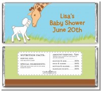 Lamb & Giraffe - Personalized Baby Shower Candy Bar Wrappers
