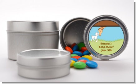 Lamb & Giraffe - Custom Baby Shower Favor Tins