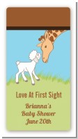 Lamb & Giraffe - Custom Rectangle Baby Shower Sticker/Labels