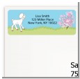 Lamb & Giraffe - Baby Shower Return Address Labels thumbnail