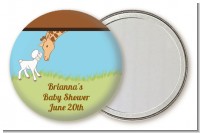 Lamb & Giraffe - Personalized Baby Shower Pocket Mirror Favors