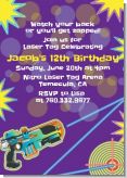 Laser Tag - Birthday Party Invitations