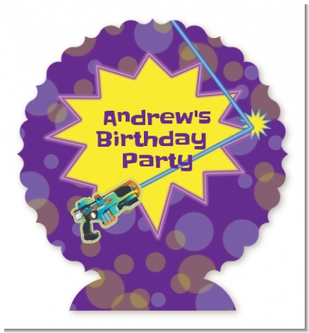 Laser Tag - Personalized Birthday Party Centerpiece Stand