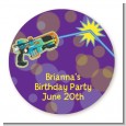 Laser Tag - Round Personalized Birthday Party Sticker Labels thumbnail