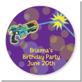 Laser Tag - Round Personalized Birthday Party Sticker Labels