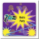 Laser Tag - Square Personalized Birthday Party Sticker Labels