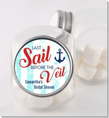 Last Sail Before The Veil - Personalized Bridal Shower Candy Jar