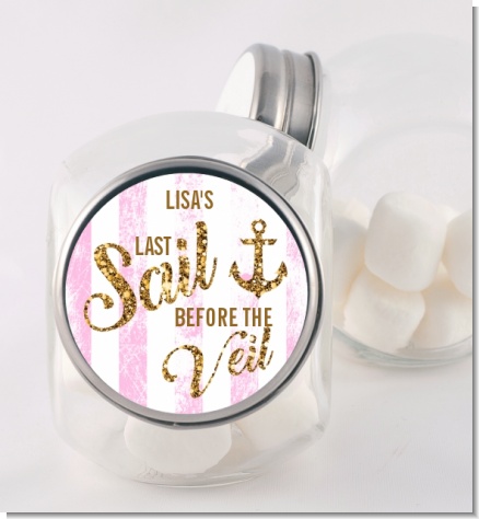 Last Sail Before The Veil Glitter - Personalized Bridal Shower Candy Jar