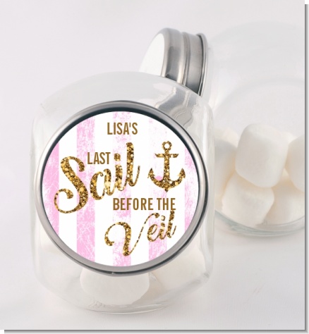 Last Sail Before The Veil Glitter - Personalized Bridal Shower Candy Jar