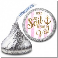 Last Sail Before The Veil Glitter - Hershey Kiss Bridal Shower Sticker Labels