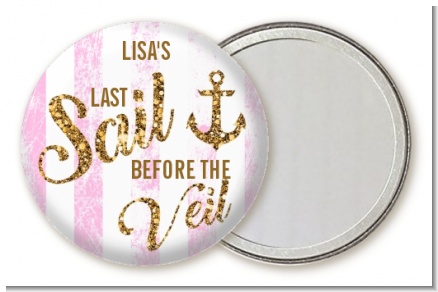 Last Sail Before The Veil Glitter - Personalized Bridal Shower Pocket Mirror Favors
