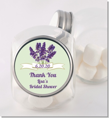 Lavender Flowers - Personalized Bridal Shower Candy Jar