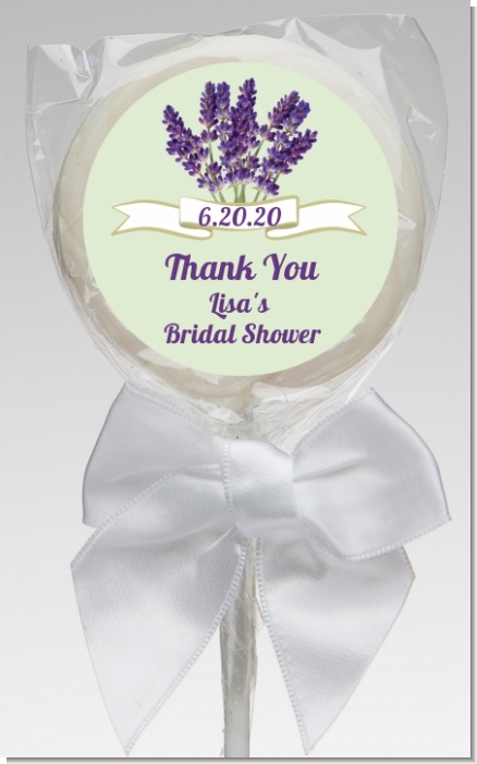 Lavender Flowers - Personalized Bridal Shower Lollipop Favors