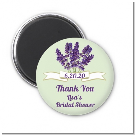 Lavender Flowers - Personalized Bridal Shower Magnet Favors