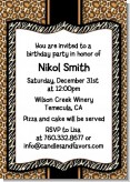 Leopard & Zebra Print - Birthday Party Invitations Leopard & Zebra Print - Birthday Party Invitations