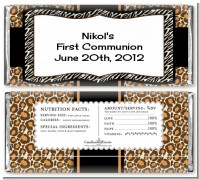 Leopard & Zebra Print - Personalized Birthday Party Candy Bar Wrappers