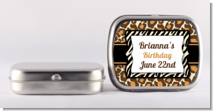 Leopard & Zebra Print - Personalized Birthday Party Mint Tins