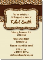 Leopard Brown - Birthday Party Invitations