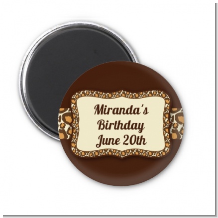 Leopard Brown - Personalized Birthday Party Magnet Favors