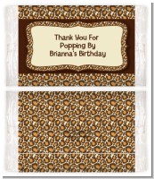 Leopard Brown - Personalized Popcorn Wrapper Birthday Party Favors