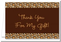 Leopard Brown - Birthday Party Thank You Cards