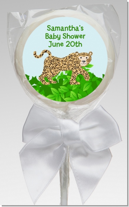 Leopard - Personalized Baby Shower Lollipop Favors