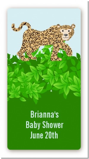 Leopard - Custom Rectangle Baby Shower Sticker/Labels