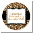 Leopard & Zebra Print - Round Personalized Birthday Party Sticker Labels thumbnail