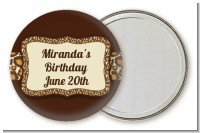 Leopard Brown - Personalized Birthday Party Pocket Mirror Favors