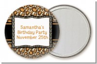 Leopard & Zebra Print - Personalized Birthday Party Pocket Mirror Favors