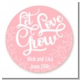 Let Love Grow - Round Personalized Bridal Shower Sticker Labels thumbnail