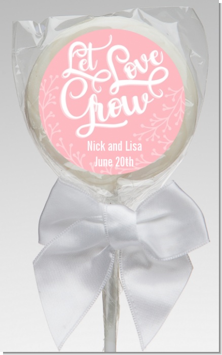 Let Love Grow - Personalized Bridal Shower Lollipop Favors