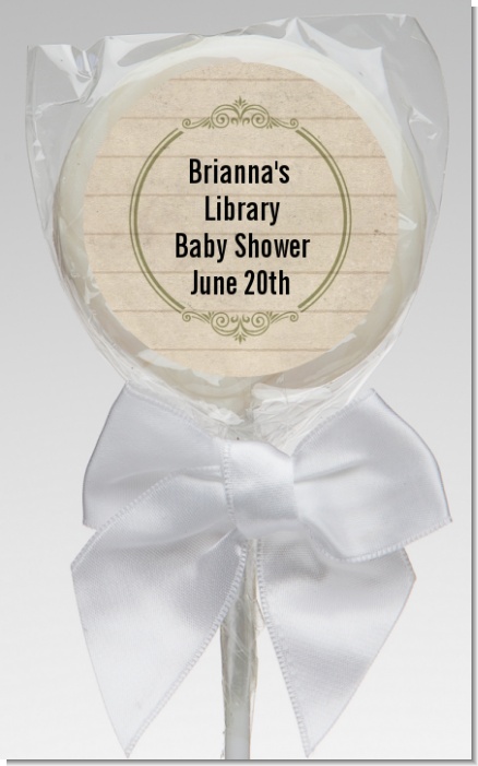 Library Card - Personalized Baby Shower Lollipop Favors